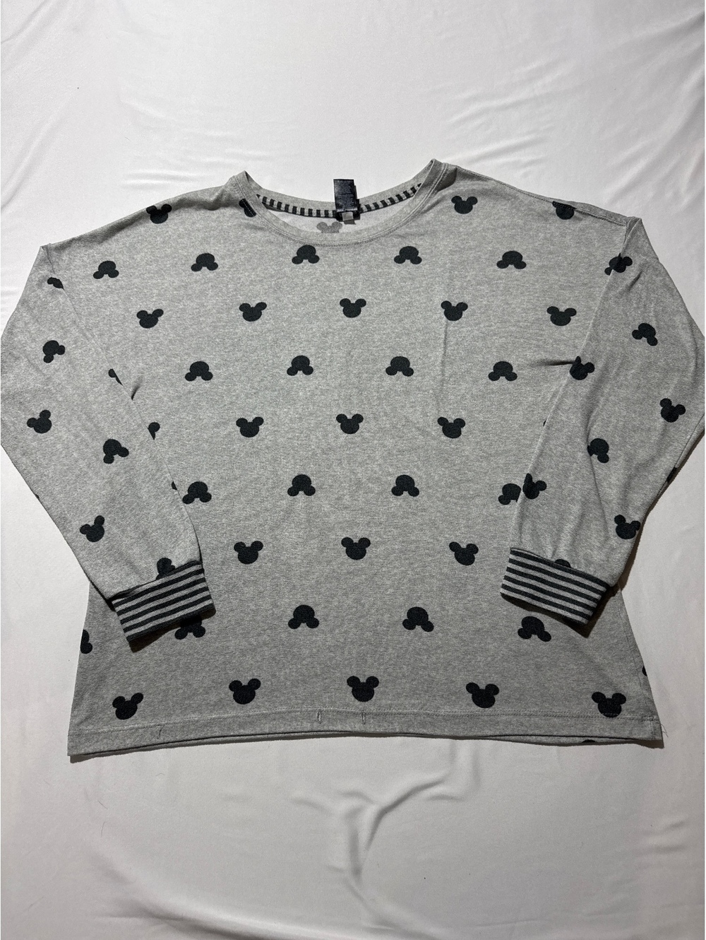Disney Medium Gray Mickey Mouse Print Long Sleeve Sweatshirt